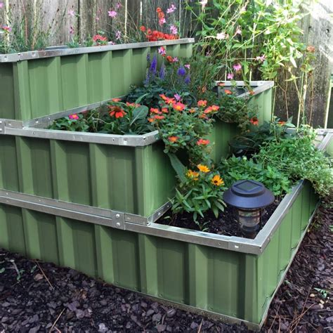 galvanized metal raised bed planter